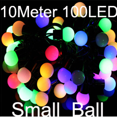 100 Led 32.8ft String Lights LED 5m Small Ball RGB Colorful Christmas Ball String Light Outdoor LED Lights